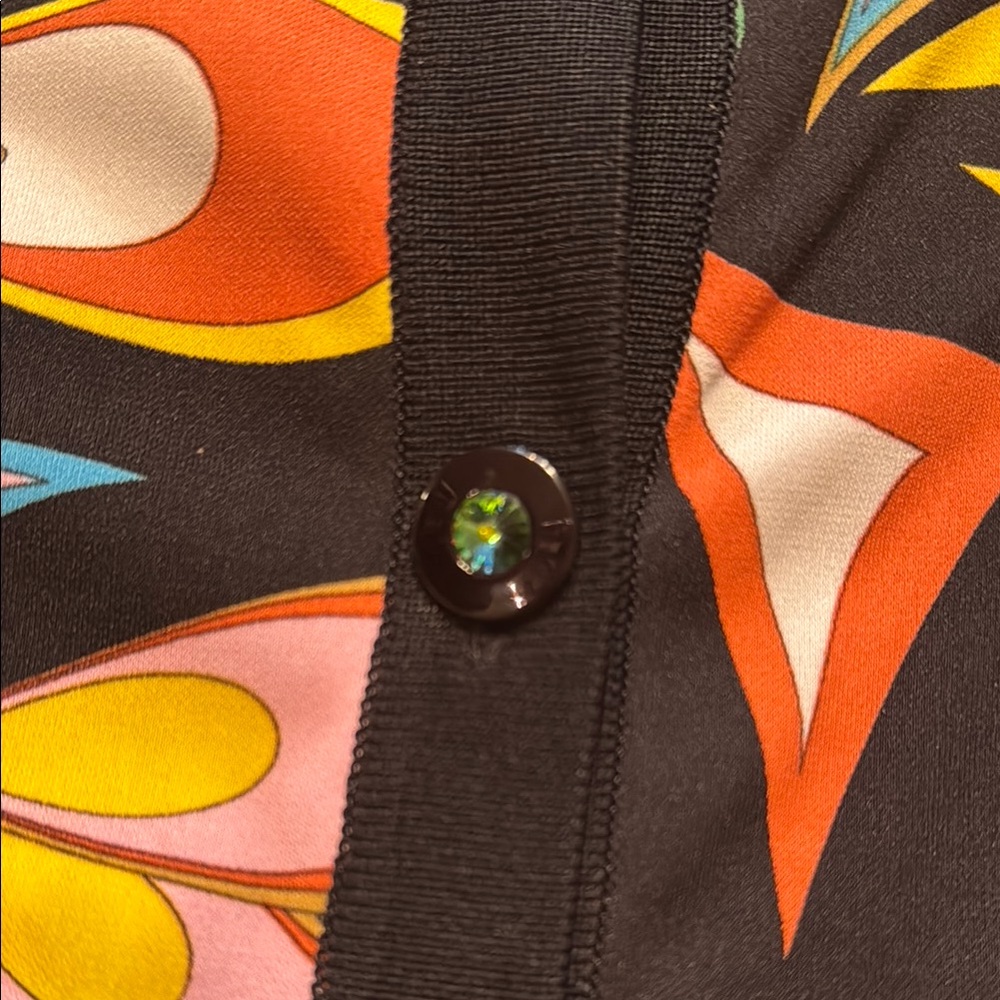 Misook Colorful Patterned Button-Up Cardigan With… - image 3